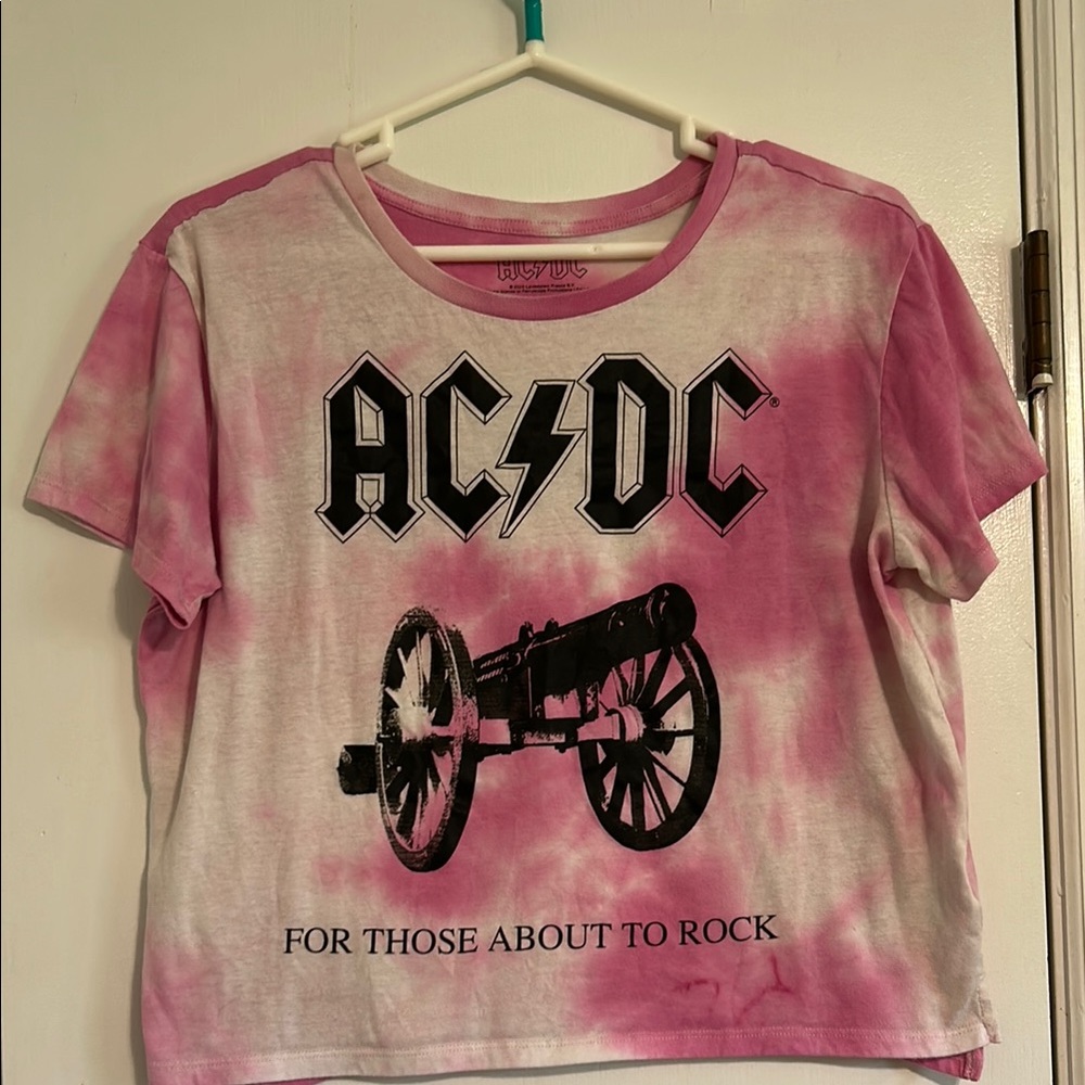AC/DC Pink Tie-Dye Short Sleeve Tee